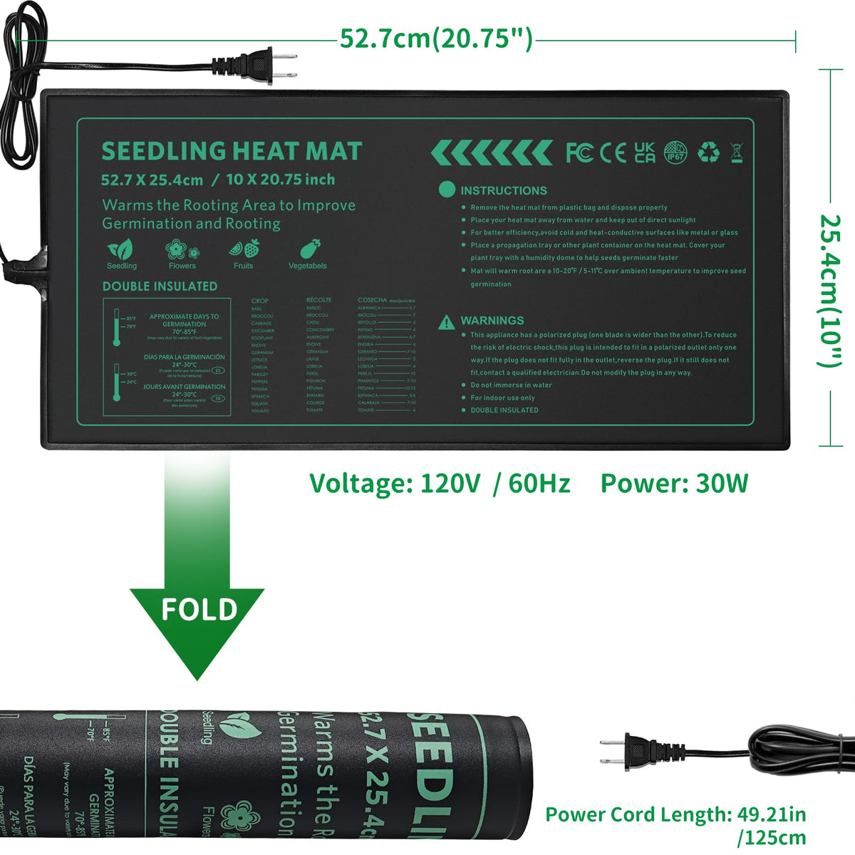 AUPETEK temperature-stable warming mat delivering consistent germination warmth