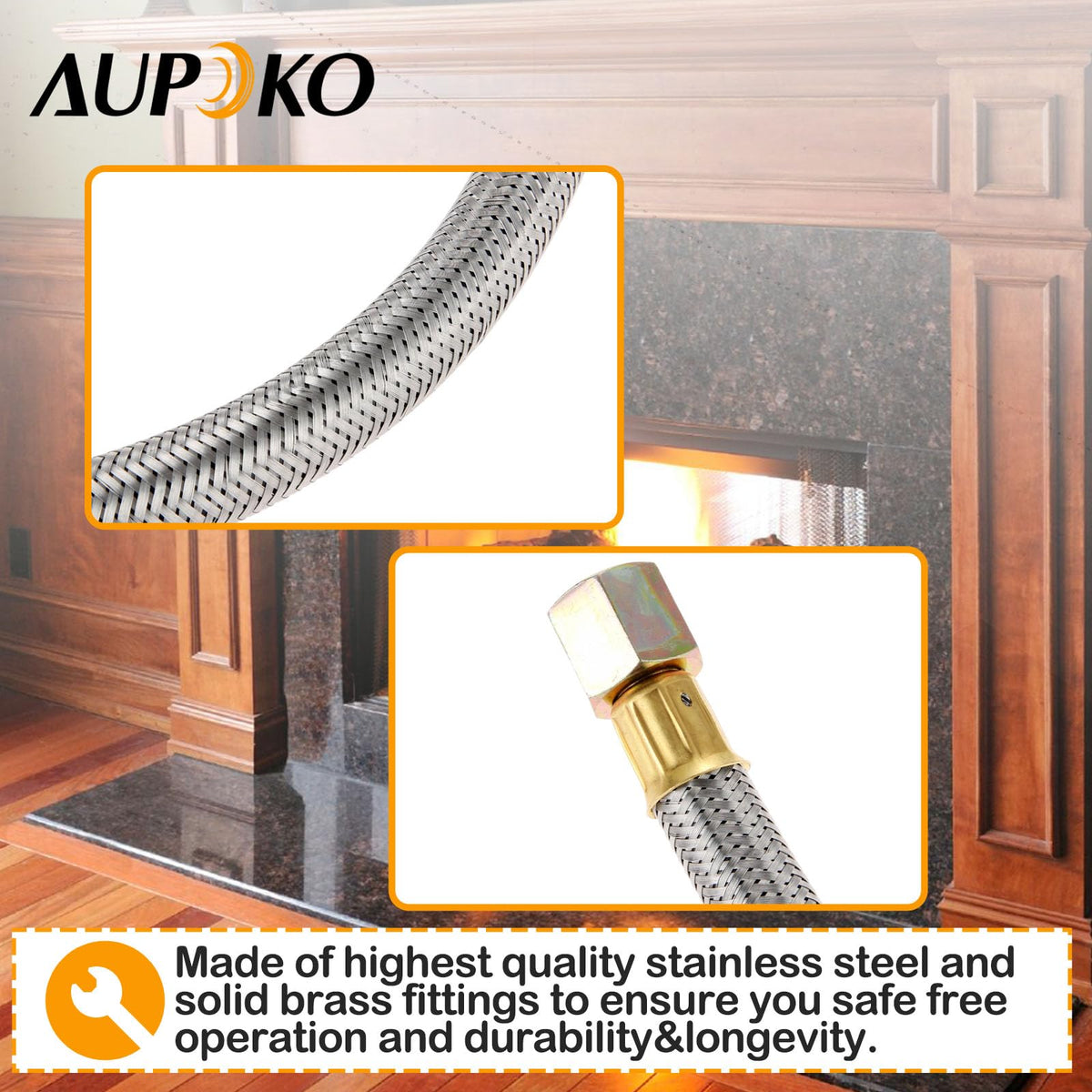 Aupoko inlet connector with 3-inch flare for quick, secure fittings.