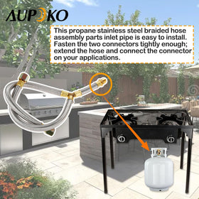 Aupoko two outlets with 5/8-18UNF female connectors on the splitter for dual hoses.