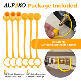 Aupoko propane natural gas quick connect cap and plug protect connections.