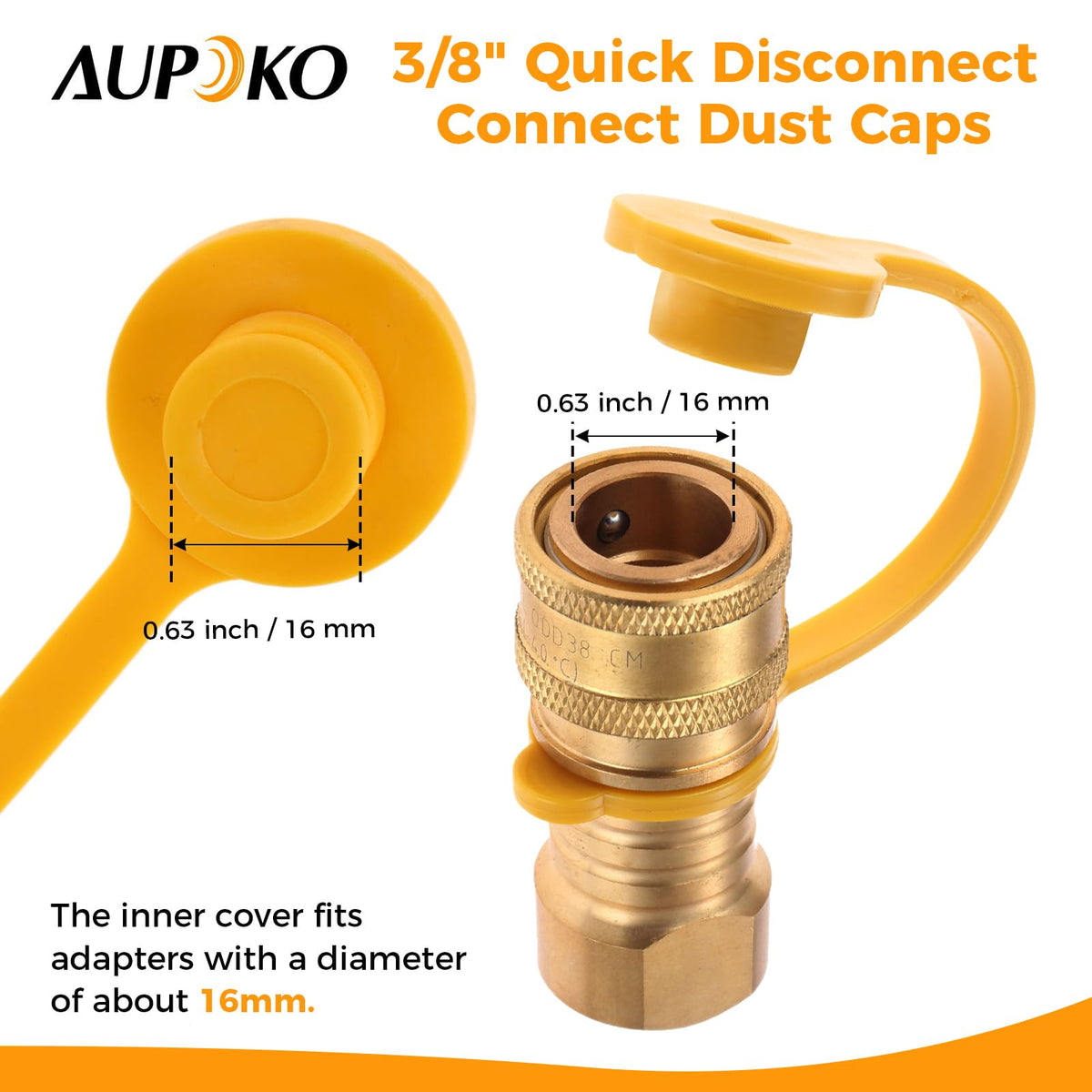Aupoko three-eighths plug for natural gas quick connect keeps fittings clean.