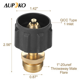 Aupoko throwaway hose adapter linking large tanks for extended cookouts.
