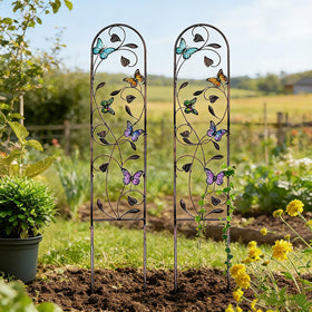 Aura7Mix decorative trellis panels work as wall accents or lawn focal points.