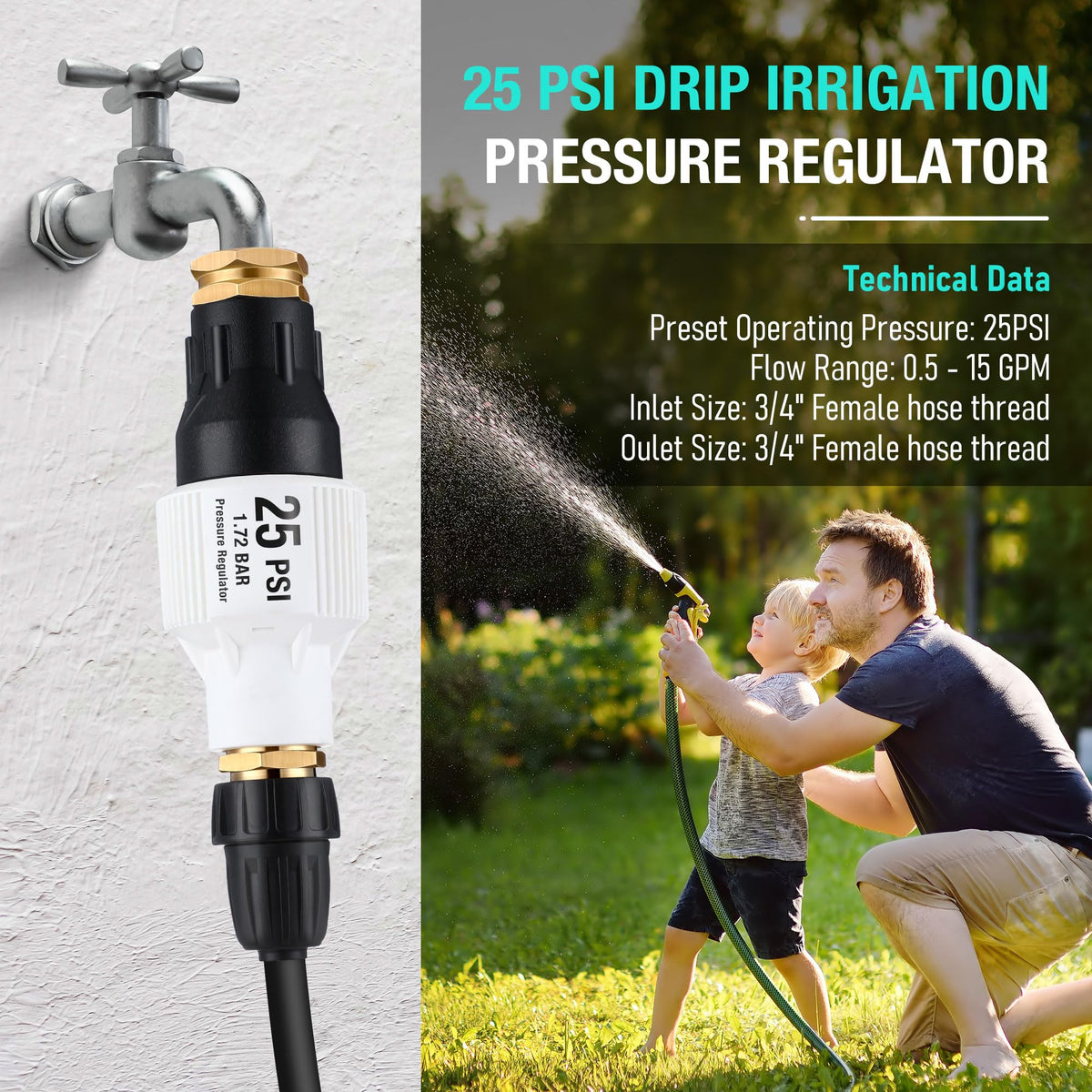 Aurelema backflow preventer connected to faucet ensures leak-free operation