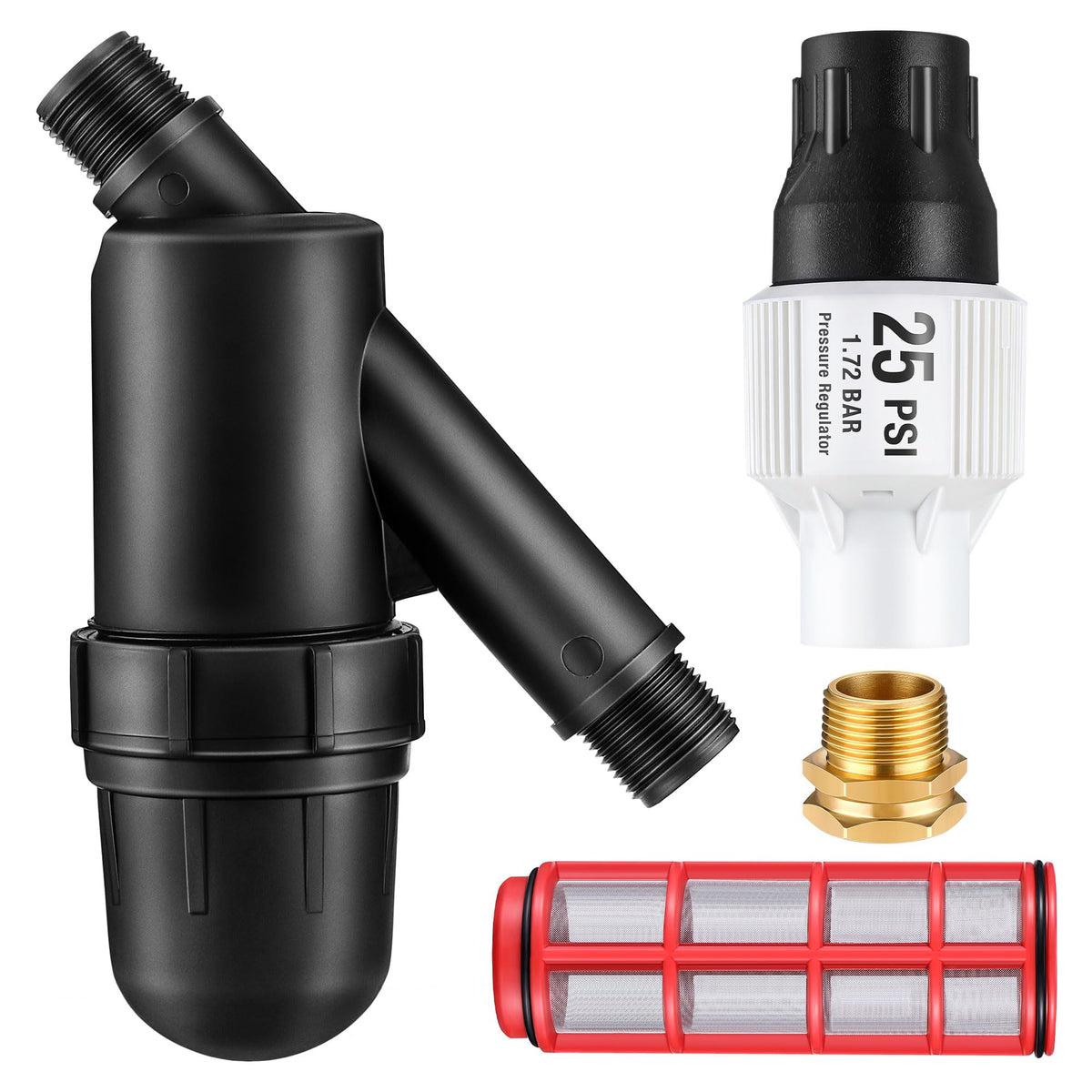 Aurelema drip regulator kit assembled for efficient garden irrigation.
