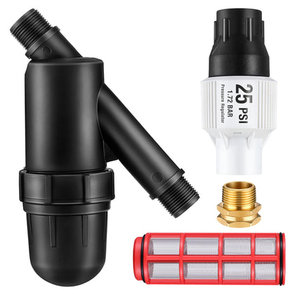 Aurelema drip regulator kit assembled for efficient garden irrigation.