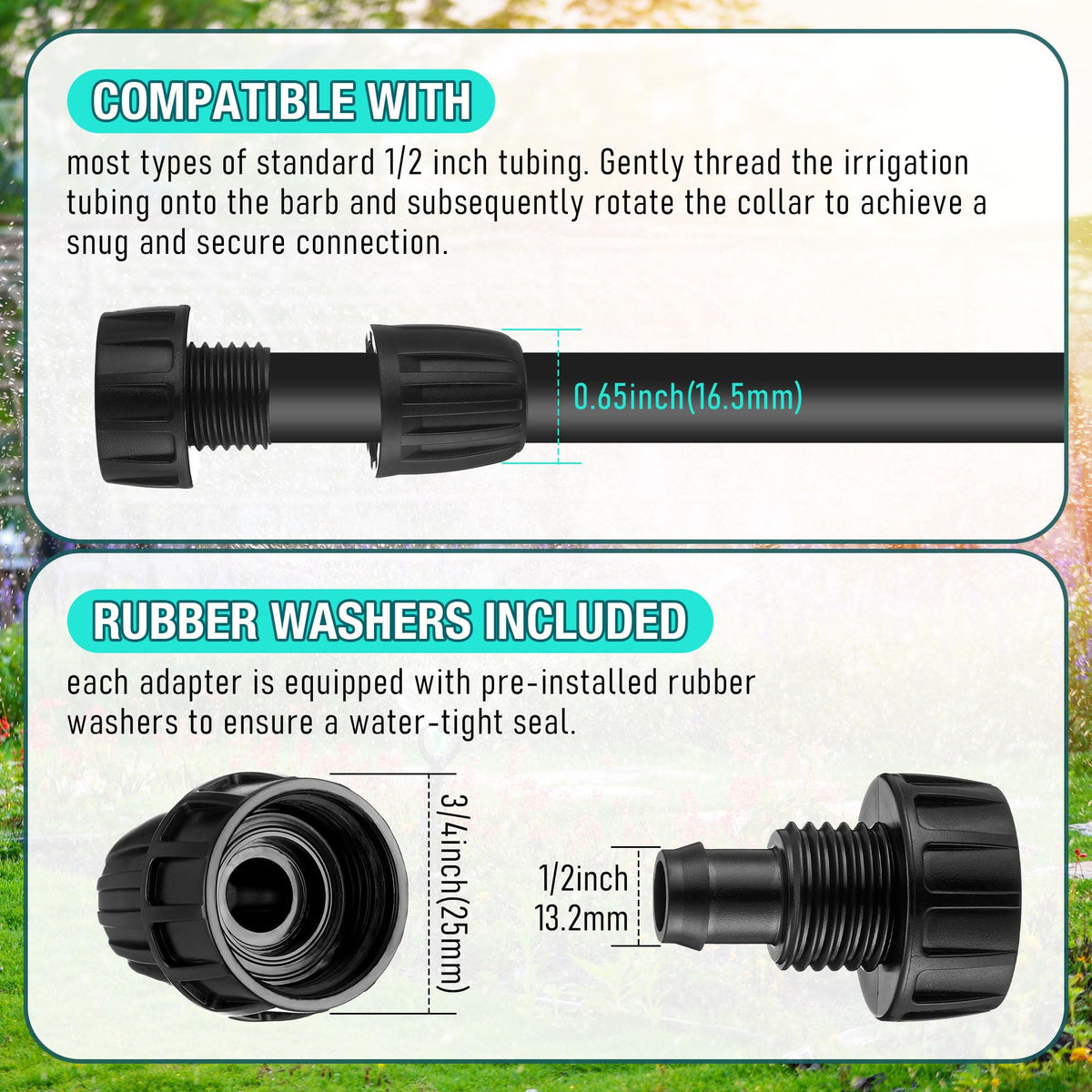Aurelema metal connectors reinforce durability for outdoor drip setups
