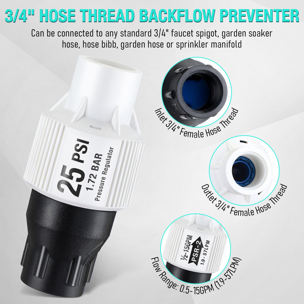 Aurelema tubing adapter connects 1/2 inch tubing for compatible irrigation