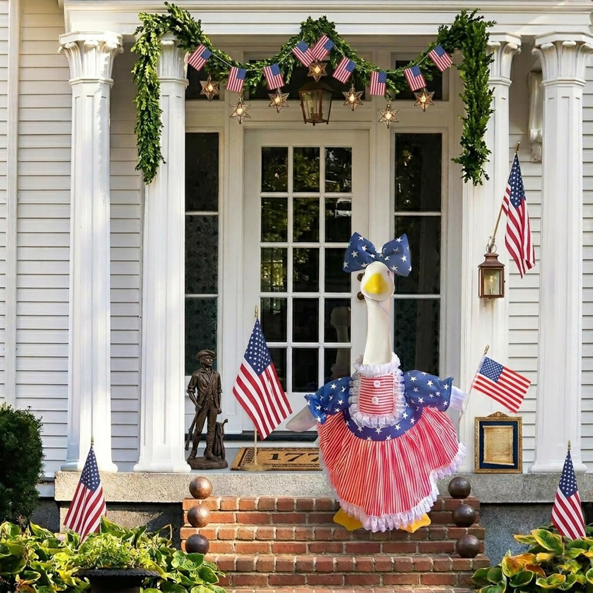 Aurexan festive porch goose decor boosts holiday spirit