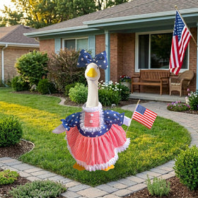 Aurexan patriotic goose costume for 23-inch yard goose, easy to wear