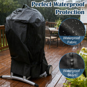 Aurmer Charbroil Patio Bistro cover side view with straps for windproof fit