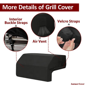 Aurmer grill cover straps secure fit against wind and debris