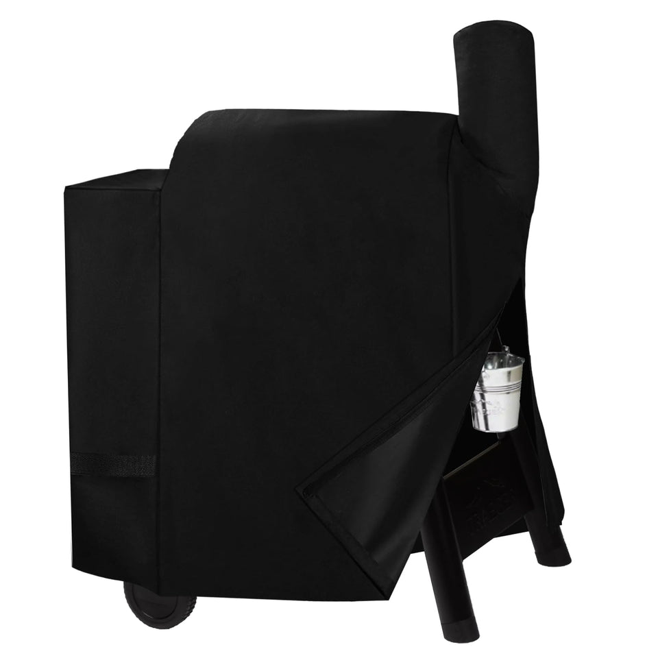 Aurmer pellet grill cover with side zipper for quick on/off protection.