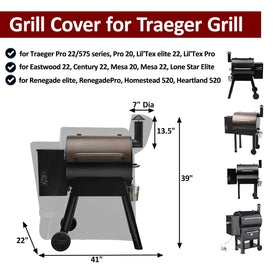 Aurmer cover fits Traeger Pro 22/575 for durable outdoor protection.