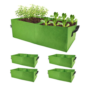 Auroal rectangle grow bag with two compartments for separate crops.