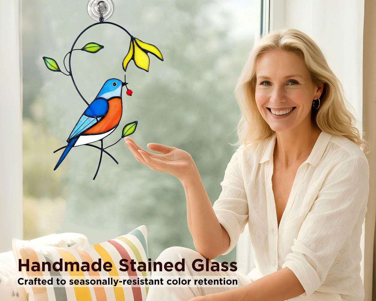 AuroAura handmade stained glass decor suitable for indoor or outdoor display.