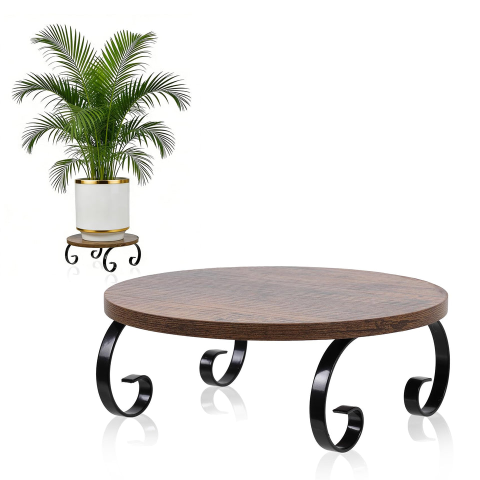 Aurolaimi plant stand with heavy frame provides durable indoor-outdoor support