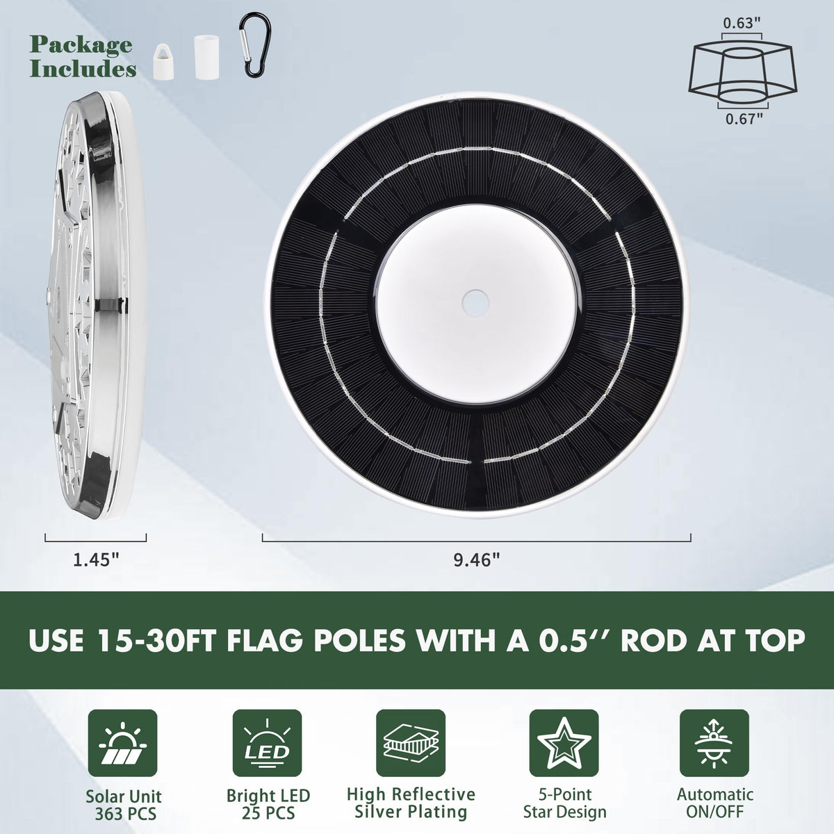 Aurolit 25-LED flag light provides high-lumen brightness for visibility