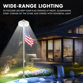 Aurolit flag light with silver finish delivering bright illumination