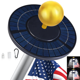 Aurolit 160-LED array highlights flag decor with bright, even coverage.