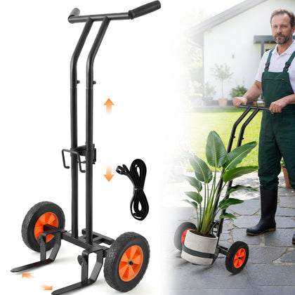 AUROPEAK rolling plant caddy with wheels in action for easy pot relocation