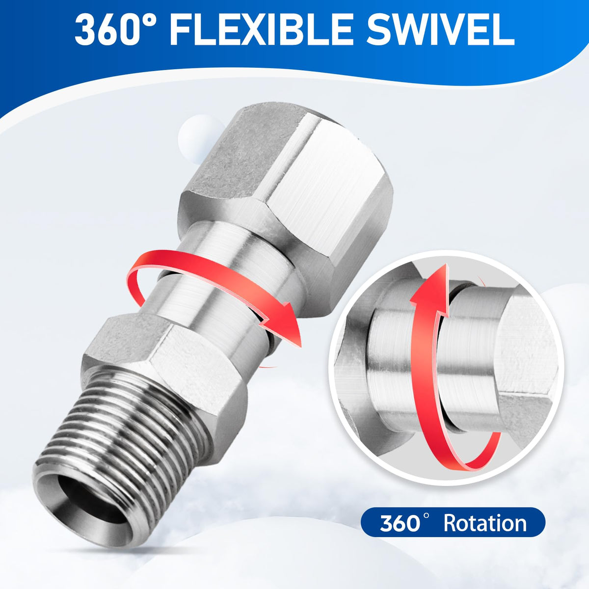 AURORA CAR hot and cold water compatible swivel supports versatile washing setups.