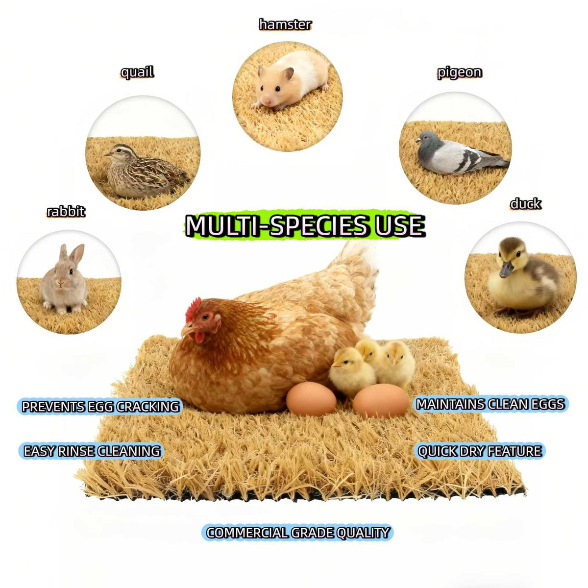 AuroVyxx drain-hole grass mat promoting ventilation and quick drying
