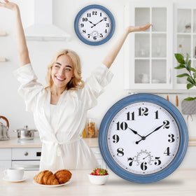Aurowit outdoor clock large numerals on white dial enable distant viewing