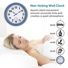 Aurowit outdoor clock large-numerals on white dial enable quick time checks.