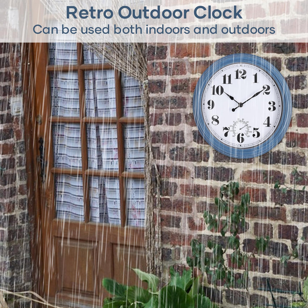 Aurowit outdoor clock thermometer feature provides ambient temperature readings outside