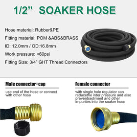 Aurssa soaker hose used among mulch and vegetables for targeted watering