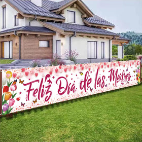 AUSHENKE long yard banner detail showing butterflies and hearts design