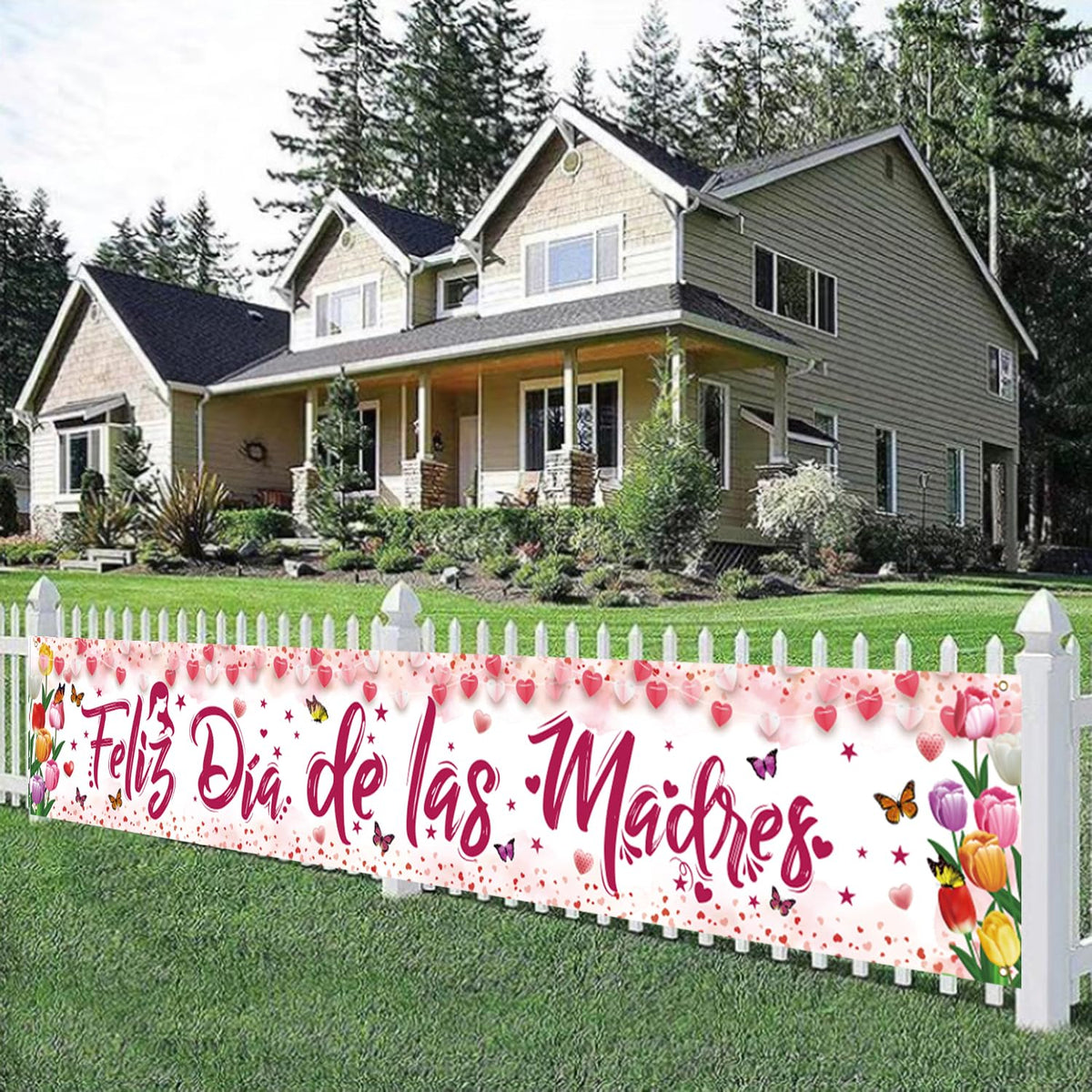 AUSHENKE lightweight polyester banner, easy to hang indoors or outdoors