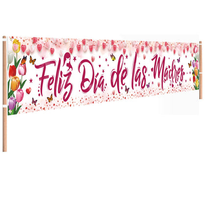 AUSHENKE Spanish Mothers Day banner for outdoor use, large yard display
