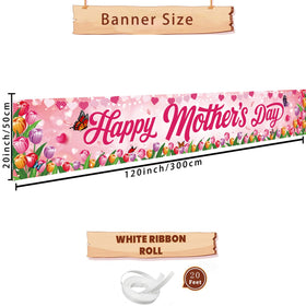 AUSHENKE pink floral butterfly banner adds bright focal point for outdoor spaces.
