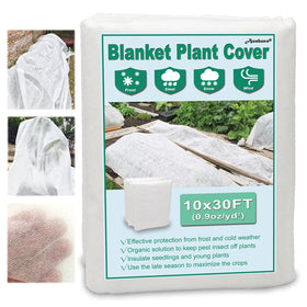 Aushucu plant cover overview protecting a garden from frost.