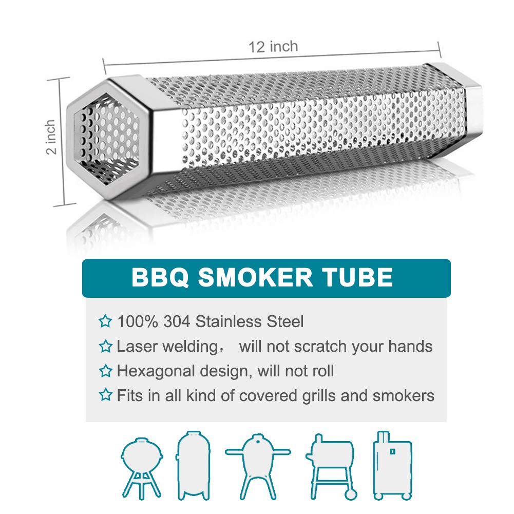 Aushucu 304 stainless steel smoker tube offers rust resistance and durability