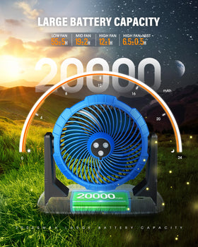 Ausic 20000mAh battery module for cordless outdoor cooling.