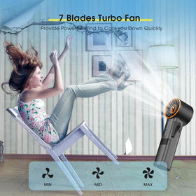 Ausic ultra compact lightweight fan fits easily in a bag.