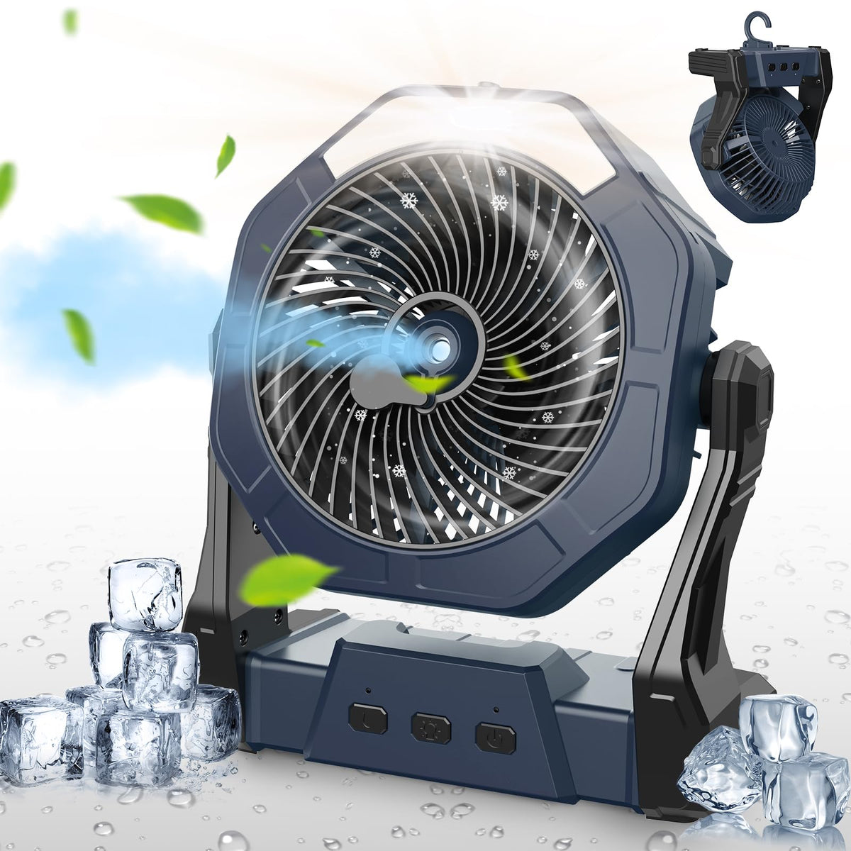 Ausic Misting Fan 8-inch on-table setup for portable cooling outdoors