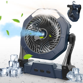 Ausic Misting Fan 8-inch on-table setup for portable cooling outdoors