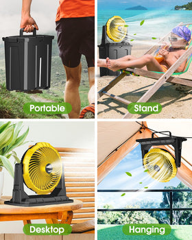 Ausic misting fan hanging setup ideal for camping and tents