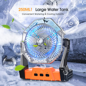 Ausic misting fan with LED light for nighttime use