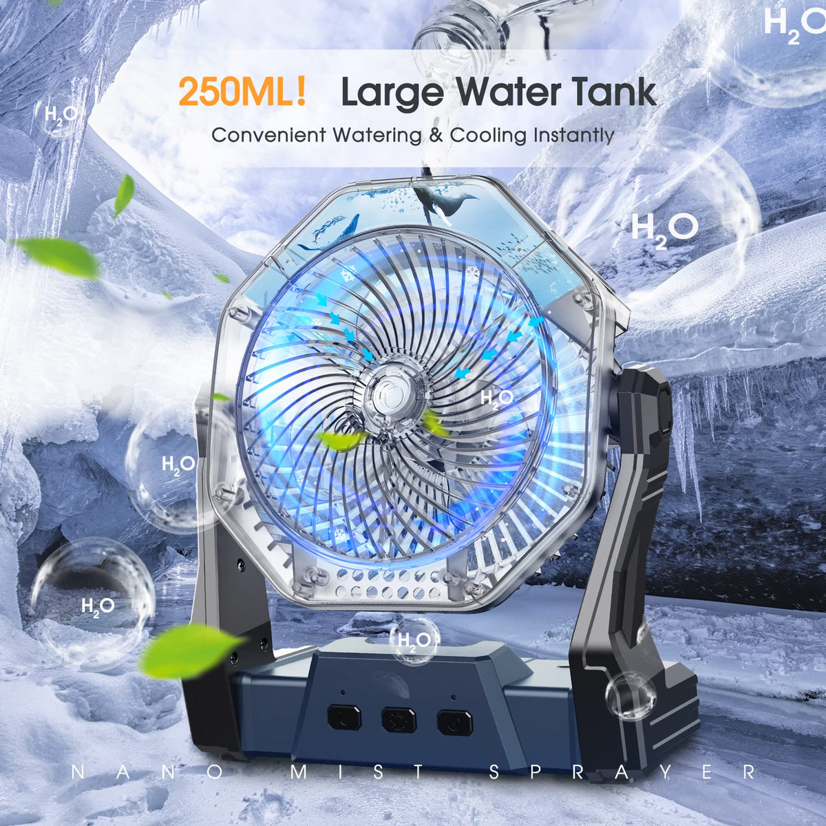 Ausic Misting Fan USB rechargeable for easy travel charging