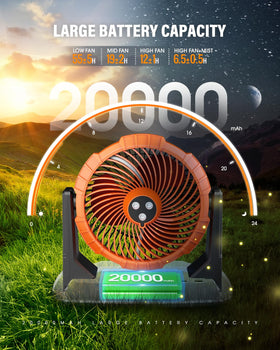 Ausic cordless outdoor misting fan operating without a power socket