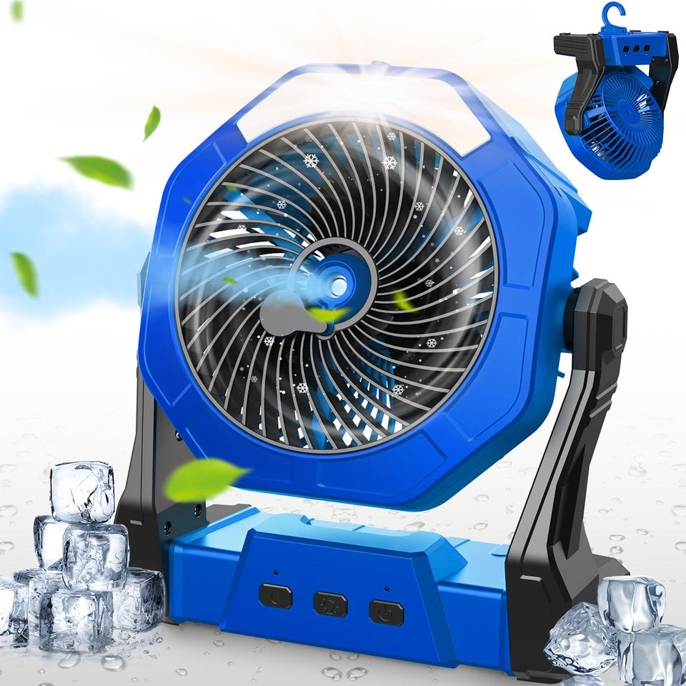 Ausic portable misting fan with 8-inch head providing cooling on hot outdoor days.
