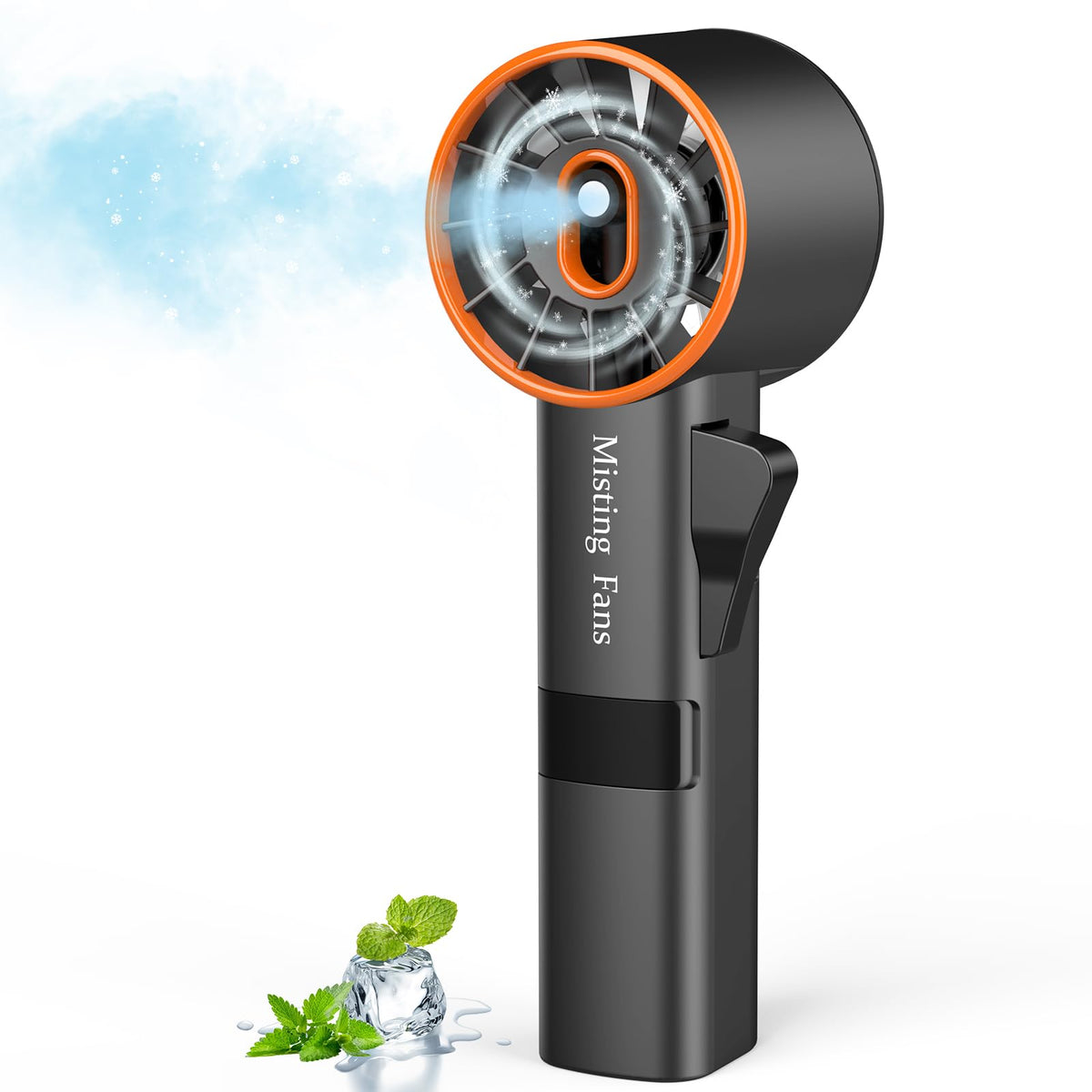 Ausic portable misting fan handheld for on the go cooling and refreshing mist.