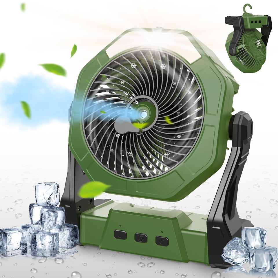 Ausic portable misting fan with top refill hole for easy outdoor water topping