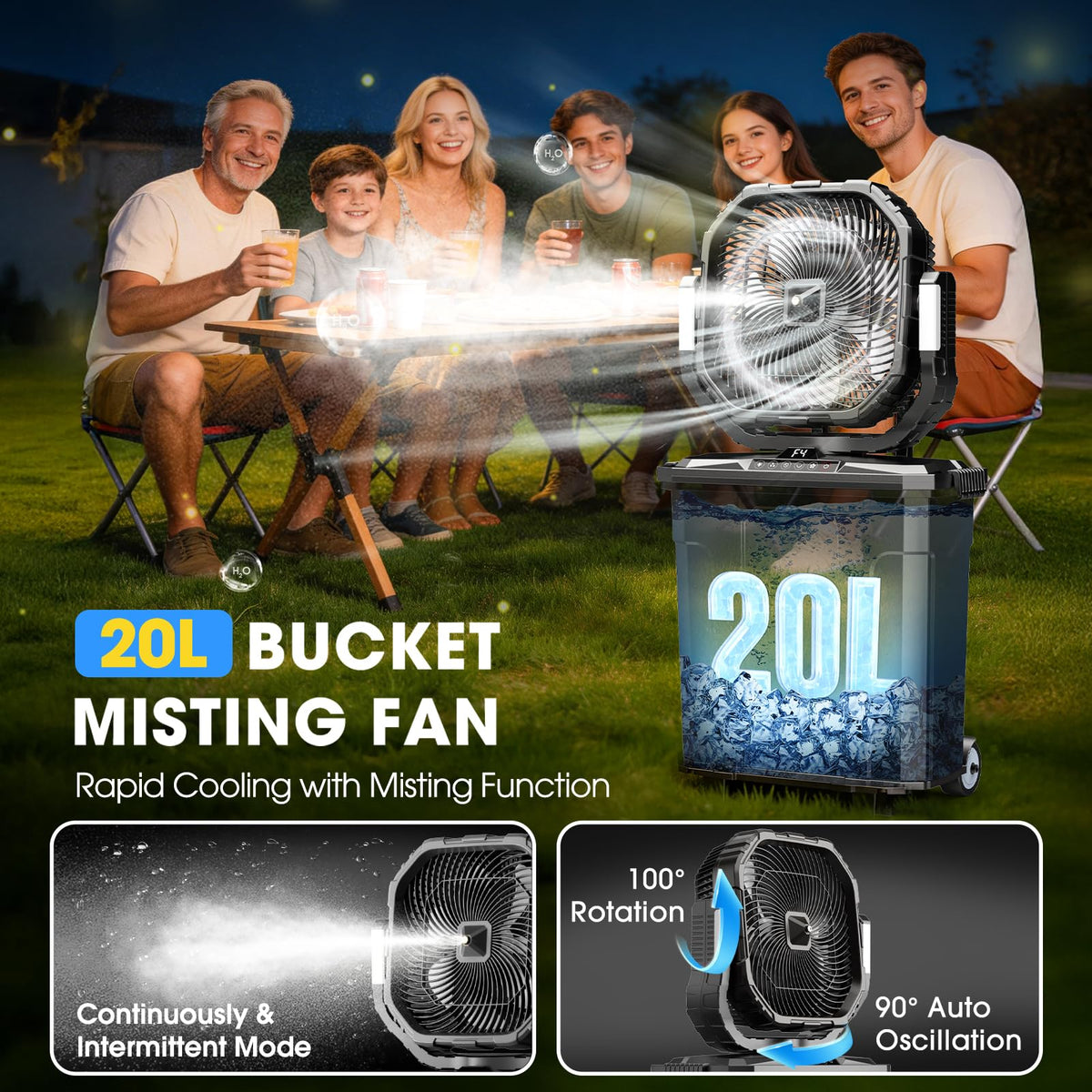 Ausic remote-control misting fan enables hands-free comfort on patios