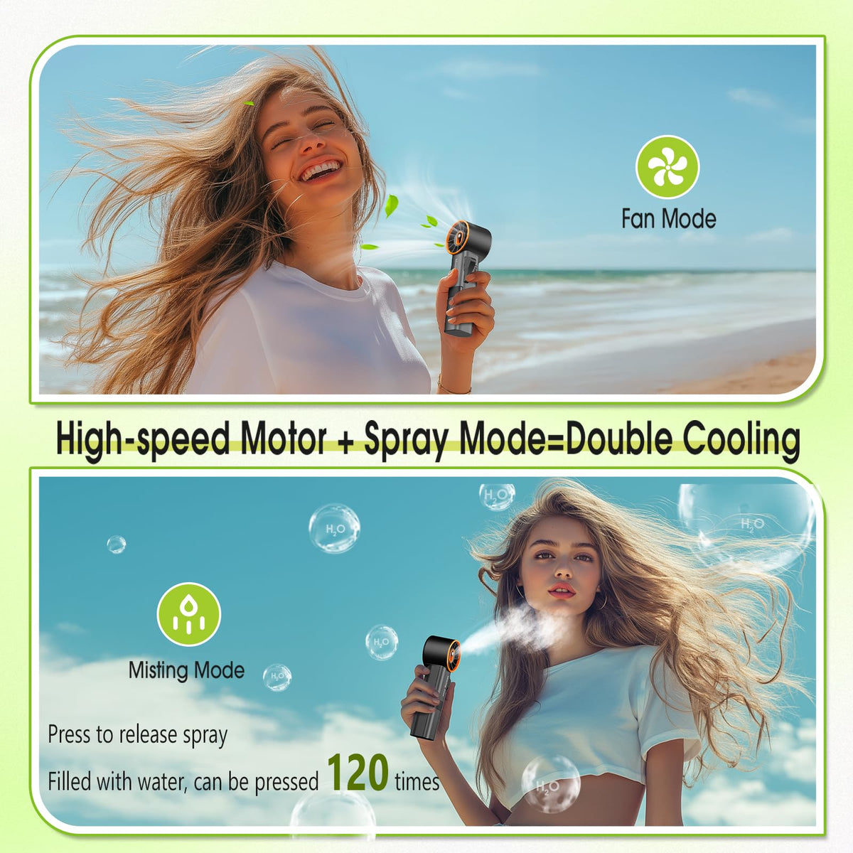 Ausic summer gift misting fan ideal for outdoor enthusiasts and travelers.